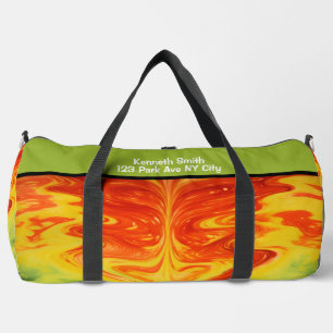 Sac De Sport Monogramme Personnalisé Engrenage de Feu Abstrait 