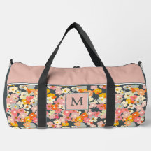 Monogramme rose et gris Fleur initiale grande
