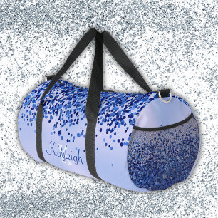 Sac De Sport Monogramme simple en métal brossé bleu et Parties
