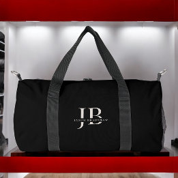 Sac De Sport Monogramme simple moderne élégant et nom vert fonc