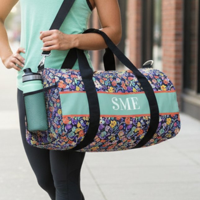 Sac De Sport Monogrammed Floral Pattern Gym Bag (Monogram floral gym bag)