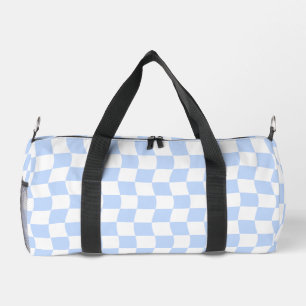 Sac De Sport Motif à carreaux rétro bleu pastel et blanc