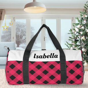 Sac De Sport Motif à carreaux rouge buffle personnalisé