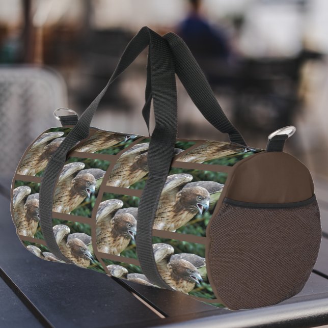 Sac De Sport Motif à queue rouge sur Brown (In Situ)