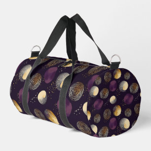 Sac De Sport Motif Abstrait de Cercles Bohème Or Violet