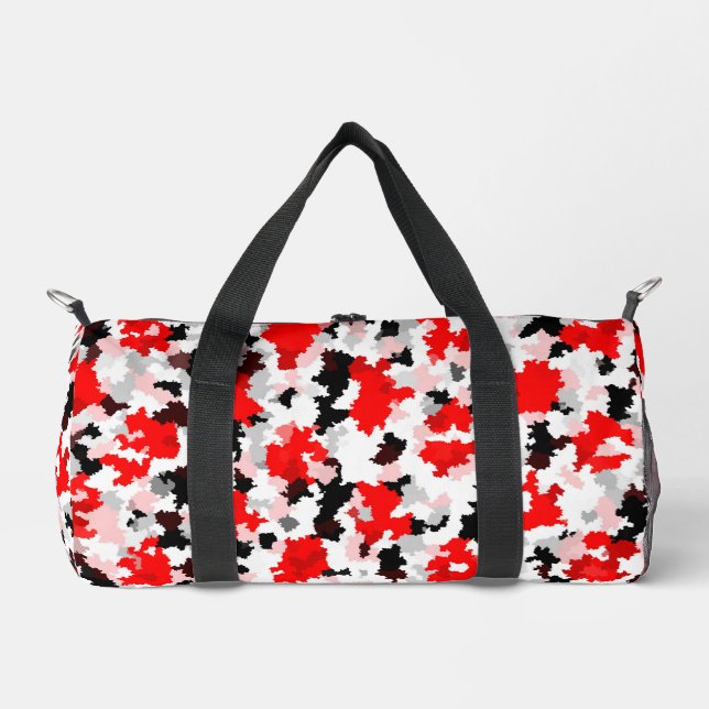 Sac De Sport Motif Abstrait irrégulier Rouge noir blanc (Recto)