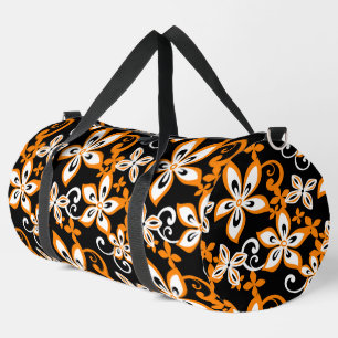 SAC DE SPORT MOTIF ALOHA HAWAII EN NOIR/ORANGE