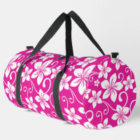 MOTIF BLEU HAWAII EN ROSE CHAUDE