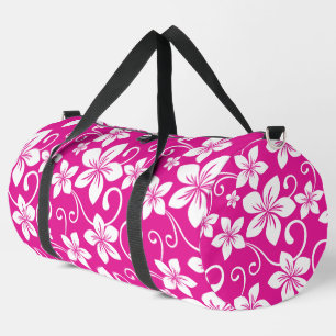 SAC DE SPORT MOTIF BLEU HAWAII EN ROSE CHAUDE