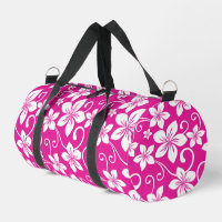 MOTIF BLEU HAWAII EN ROSE CHAUDE