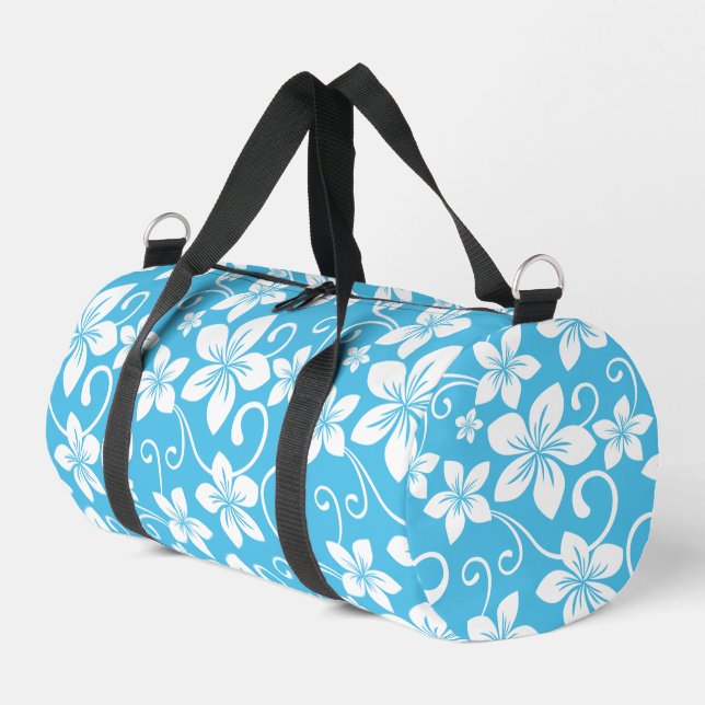 SAC DE SPORT MOTIF BLUE HAWAII EN BLEU (Coin gauche)