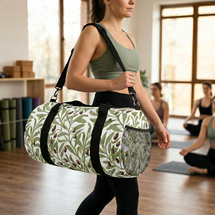 Sac De Sport Motif botanique de branche d'olive aquarelle