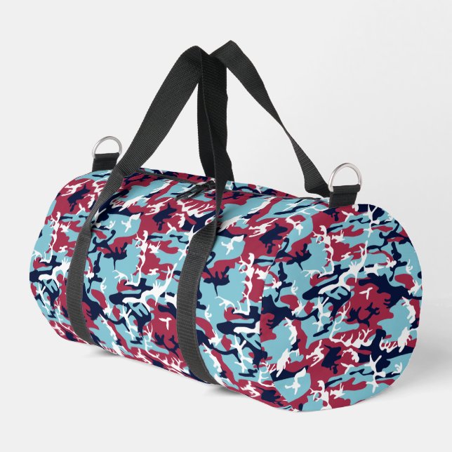 Sac De Sport Motif Camo - Bleu blanc bleu marine (Coin gauche)