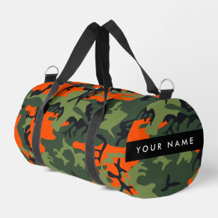 Sac De Sport Motif Camouflage orange, Votre nom, Personnaliser