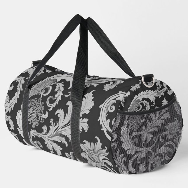 Sac De Sport Motif d'antiquités Monochrome Fleur (Coin droit)
