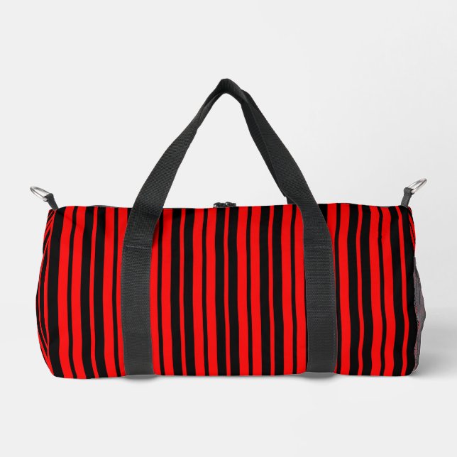Sac De Sport Motif de bandes verticales en noir rouge (Recto)
