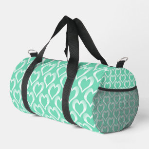 Sac De Sport Motif de cœurs blancs aquamarine