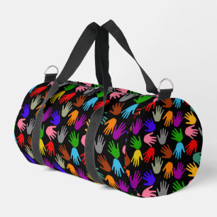 Sac De Sport Motif de design empreinte de main colorée noire