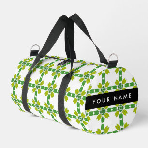 Sac De Sport Motif de feuille, feuilles vertes, votre nom
