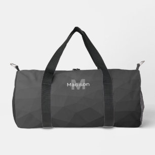 Sac De Sport Motif de maille géométrique gris foncé Monogramme