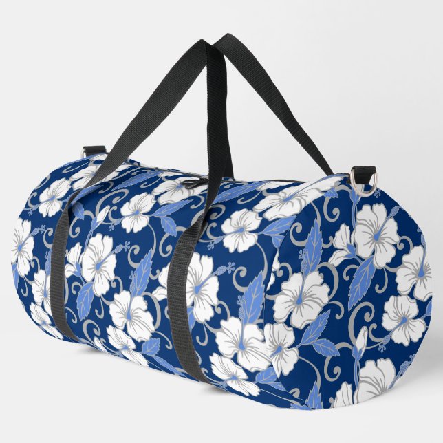 SAC DE SPORT MOTIF DE RÊVE POLYNÉSIEN EN BLEU (Coin gauche)