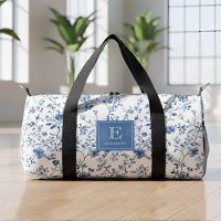Motif de toile bleu français avec monogramme éléga
