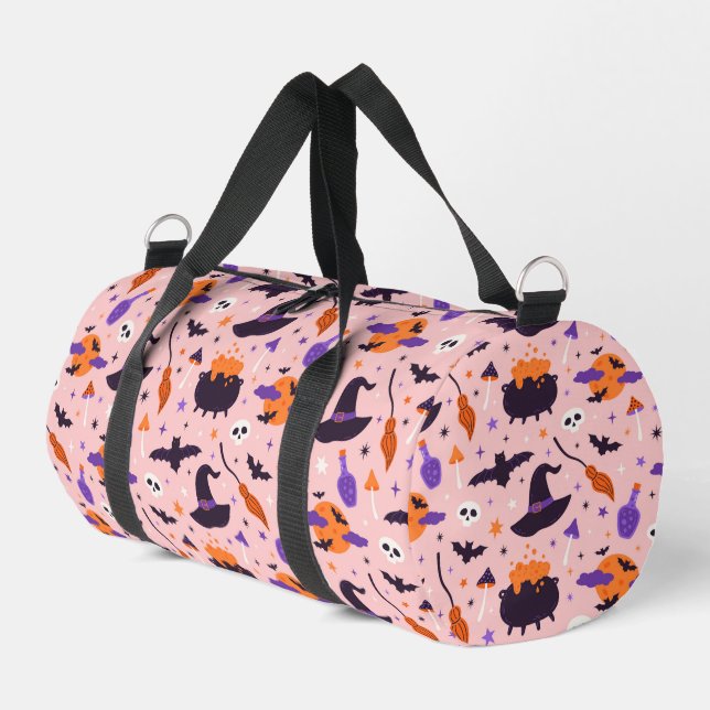 Sac De Sport Motif d'Halloween mou et rose (Coin gauche)