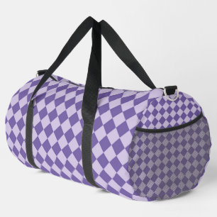 Sac De Sport Motif diamant à carreaux violets grand
