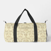 Motif floral élégant sépia beige