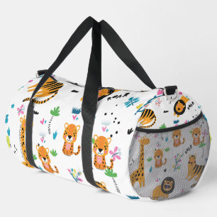Sac De Sport Motif jungle Tigres Lions et Girafes