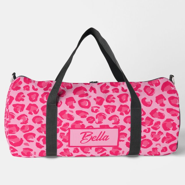 Sac De Sport Motif léopard rose chaud (Recto)