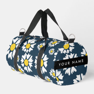 Sac De Sport Motif Marguerite, Marguerites Blanches, Votre Nom