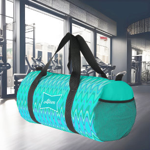 Sac De Sport Motif moderne zigzag - vagues turquoise
