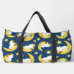 Sac De Sport Motif mouton, Mouton couché, Lune, Étoiles