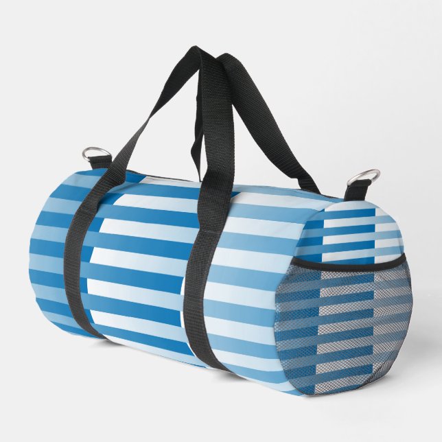 Sac De Sport Motif rayé bleu blanc Petit (Coin droit)