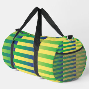 Sac De Sport Motif rayé vert jaune bleu grand