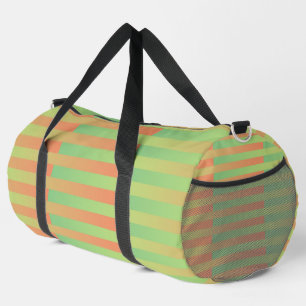 Sac De Sport Motif rayé vert orange grand