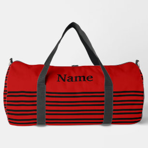 Sac De Sport Motif Rayures Rouges et Noires Grand