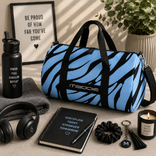 Sac De Sport Motif rayures zèbre bleu
