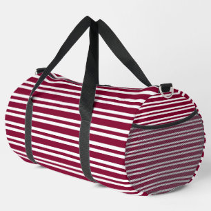 Sac De Sport Motif sans couture à rayures blanches et bordeaux