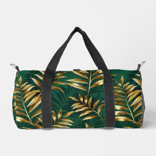 Sac De Sport Motif sans couture avec des fougères dorées