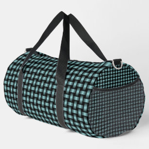 Sac De Sport Motif Tissé Noir Bleu Grand