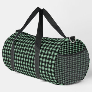 Sac De Sport Motif Tissé Vert Noir Grand