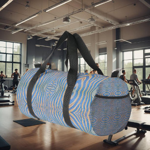 Sac De Sport Motif zèbre bleu et or texturé et symétrique