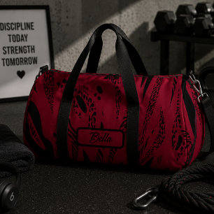 Sac De Sport Motif zèbre rouge vin
