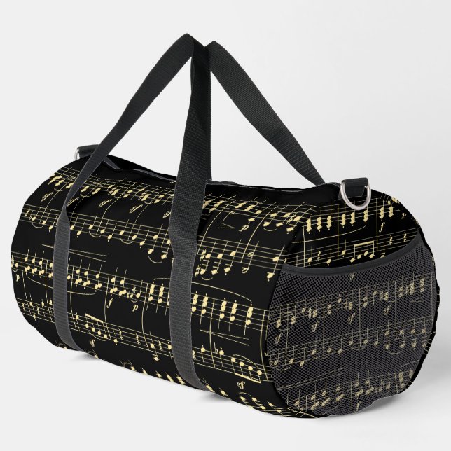 Sac De Sport Musique d'or en noir (Coin droit)