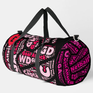 Sac De Sport Netball personnalisé noir et rose