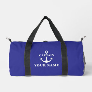 Sac De Sport Nom de capitaine personnalisé Ancre Bleue