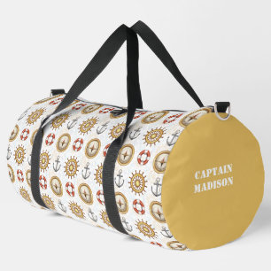 Sac De Sport Nom et texte personnalisés Motif nautique