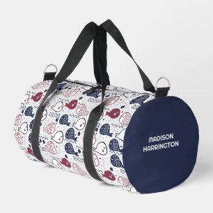 Sac De Sport Nom personnalisé Cute Fish Motif